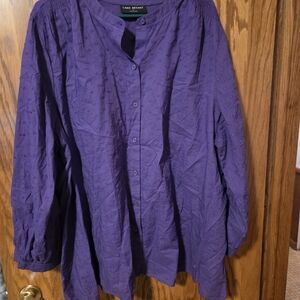 Lane Bryant Purple Button-Up Blouse